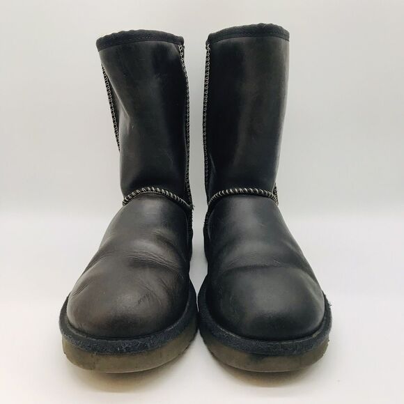 UGG Australia Oil Washed Sherpa Lined Leather Boots Women's 10 Waterproof Winter - Picture 2 of 13